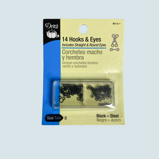 Broche Gancho pequeño negro (14uds)