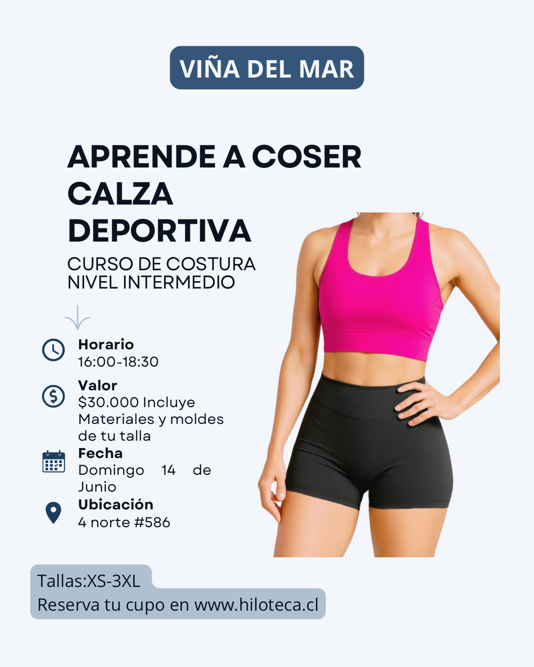 Clase de Costura Calza Deportiva VIÑA DEL MAR 14 junio