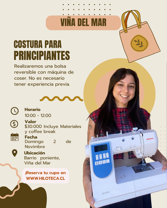 CURSO PRESENCIAL COSTURA PARA PRINCIPIANTES VIÑA DEL MAR