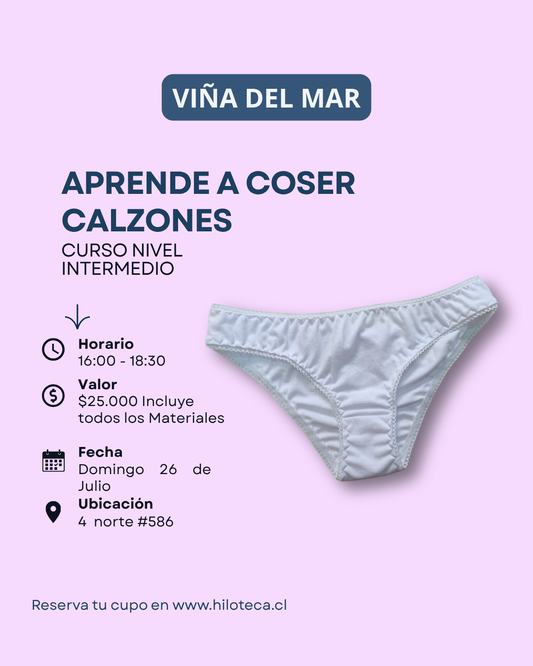 Aprende a coser calzones - 26 de Julio - 16:00 - Viña del Mar