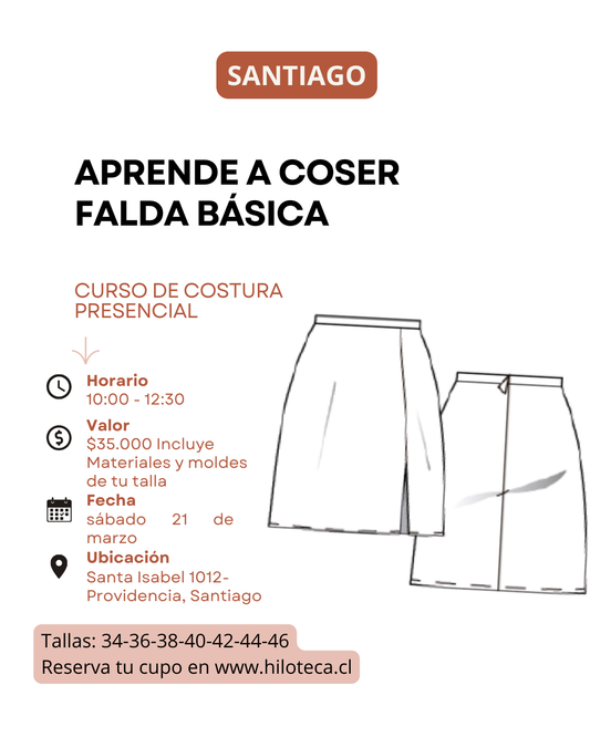 CLASE DE CONFECCIÓN DE FALDA BÁSICA NEGRA- SANTIAGO- 21 MARZO