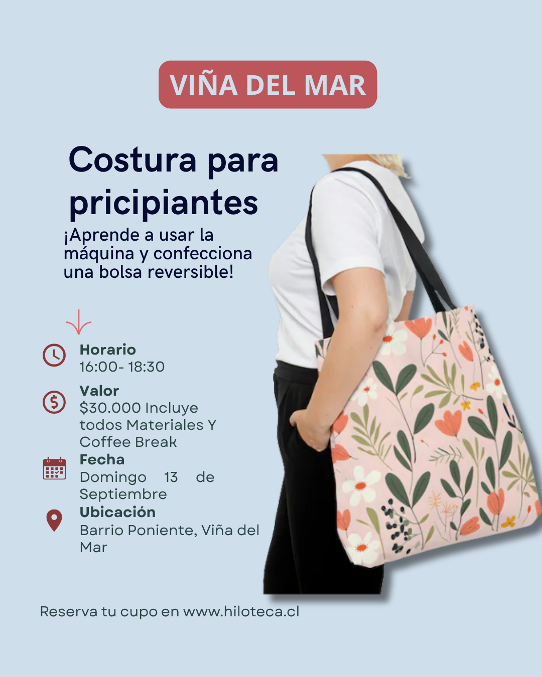 Aprende a Coser Bolsa Reversible: Viña del mar 13 de septiembre