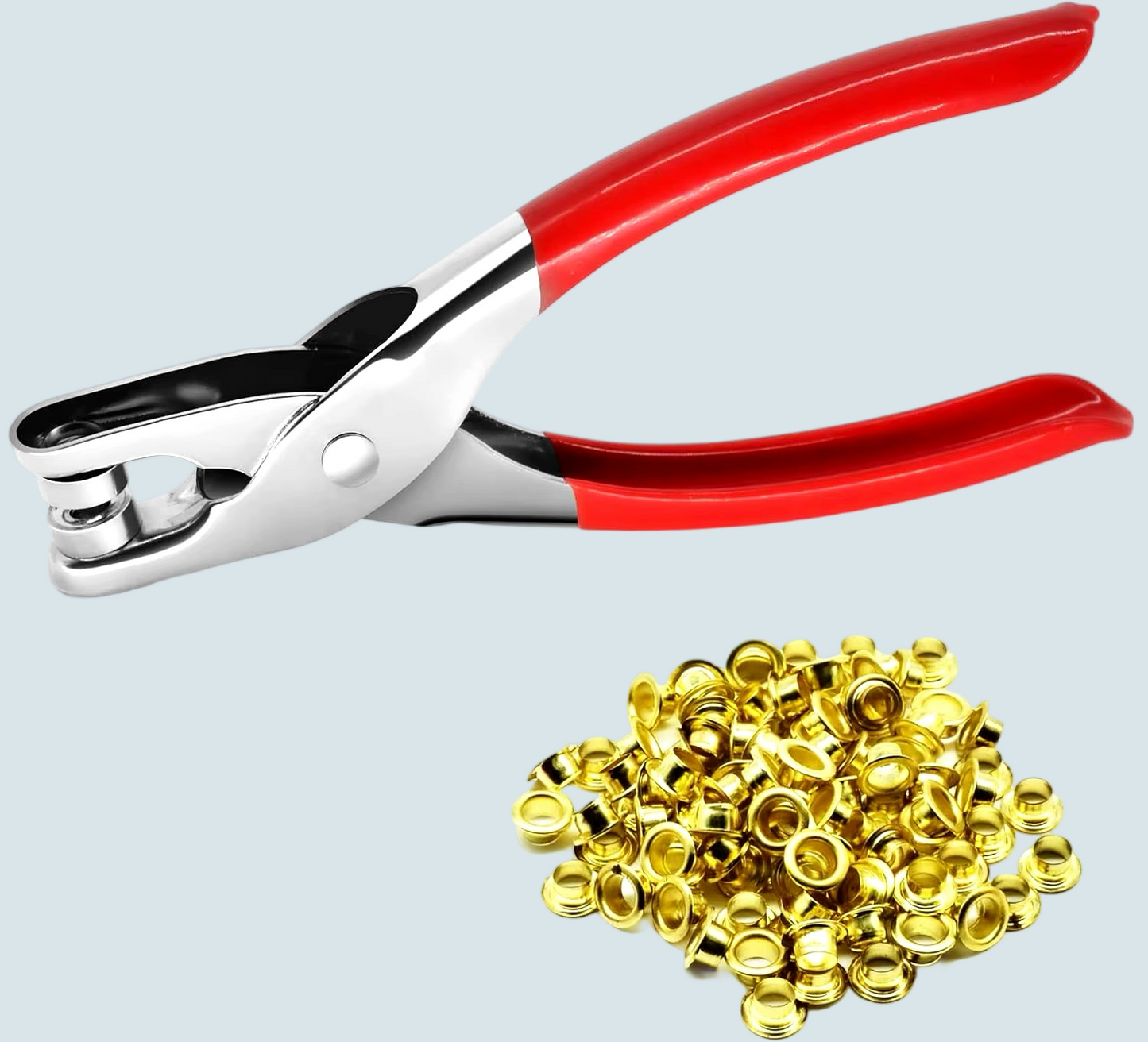 Pinza para Ojetillos +100 ojetillos dorados