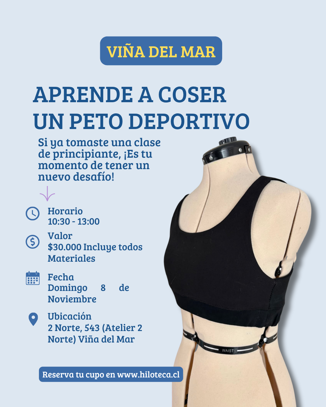 Clase de Peto deportivo - Viña del Mar - 8 Noviembre -10:30
