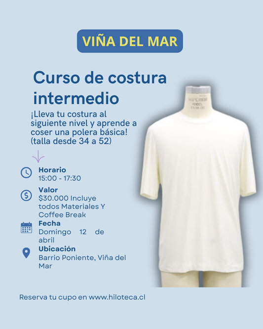 Aprende a Coser Polera: Viña del Mar 12 de Abril-15:00